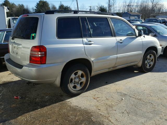 JTEGD21A530061852 - 2003 TOYOTA HIGHLANDER SILVER photo 4