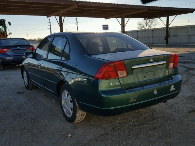 2HGES26761H615845 - 2001 HONDA CIVIC EX 绿色 照片 3
