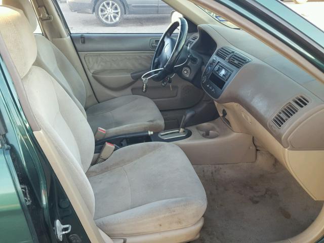 2HGES26761H615845 - 2001 HONDA CIVIC EX 绿色 照片 5