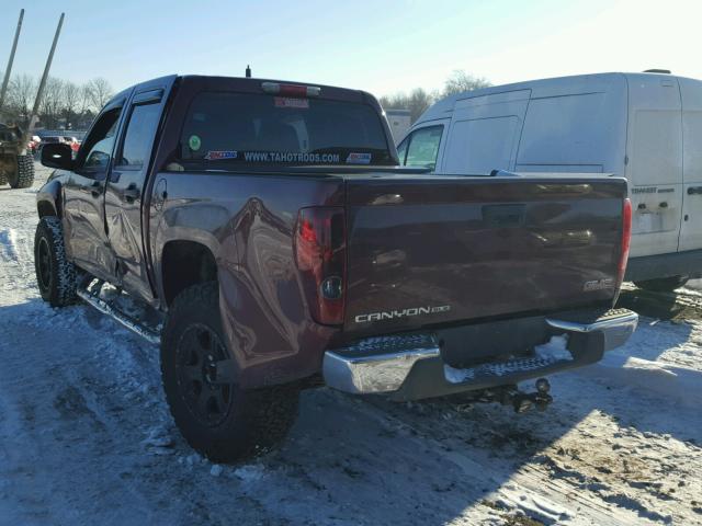 1GTDT13E678120645 - 2007 GMC CANYON BURGUNDY photo 3