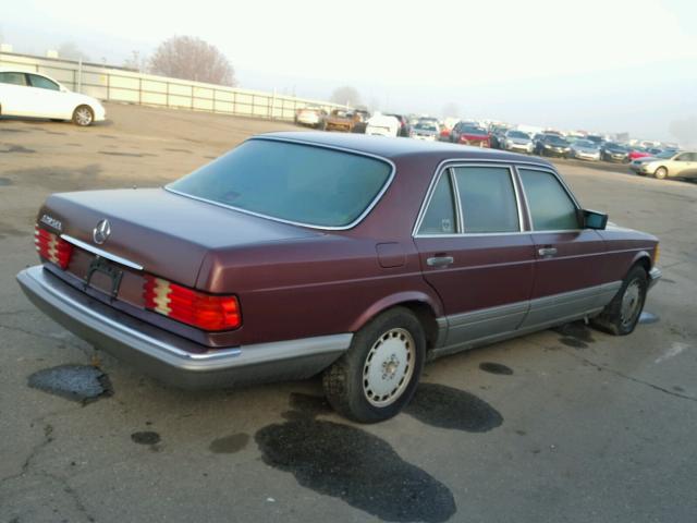 WDBCA35D0JA376778 - 1988 MERCEDES-BENZ 420 SEL BURGUNDY photo 4