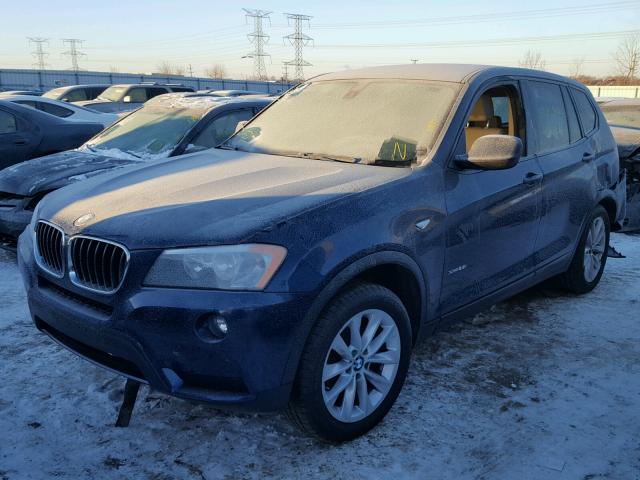 5UXWX9C5XD0A08518 - 2013 BMW X3 XDRIVE2 BLUE photo 2