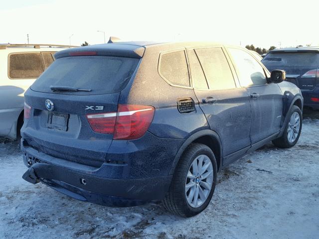 5UXWX9C5XD0A08518 - 2013 BMW X3 XDRIVE2 BLUE photo 4