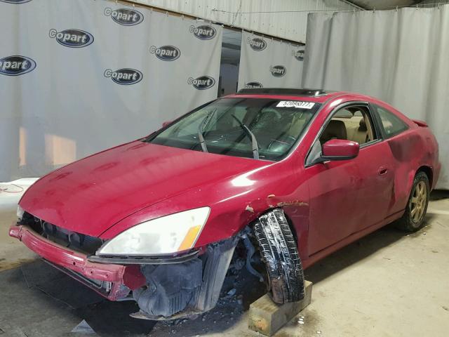 1HGCM82695A007226 - 2005 HONDA ACCORD EX RED photo 2