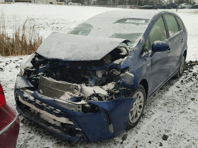 JTDZN3EU6FJ027972 - 2015 TOYOTA PRIUS V BLUE photo 2