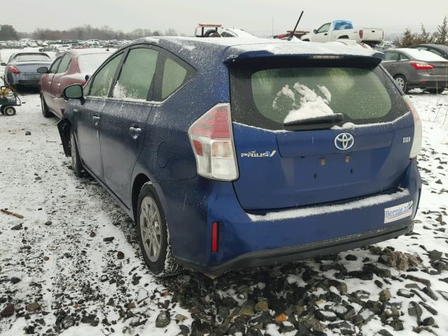 JTDZN3EU6FJ027972 - 2015 TOYOTA PRIUS V BLUE photo 3