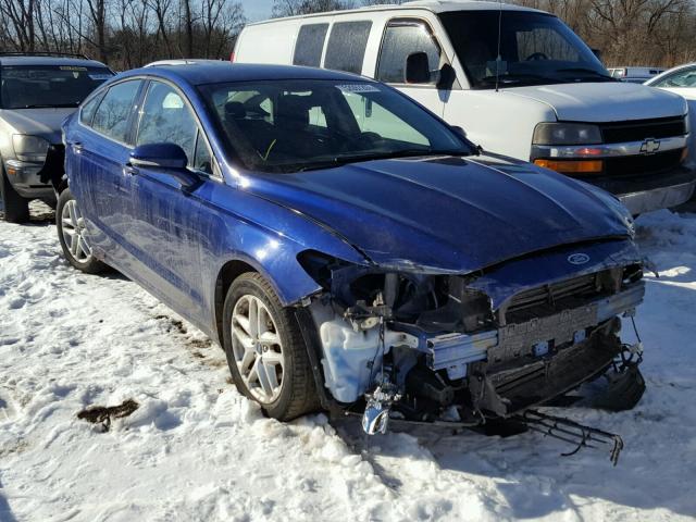 1FA6P0H76E5399181 - 2014 FORD FUSION SE BLUE photo 1