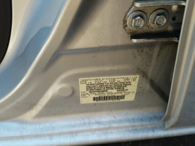 3N1CN7AP6CL860398 - 2012 NISSAN VERSA S SILVER photo 10