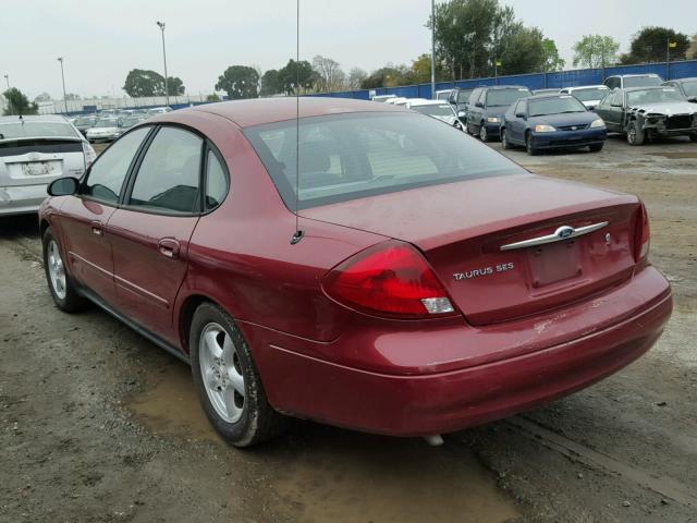 1FAHP55U02G163125 - 2002 FORD TAURUS SES RED photo 3