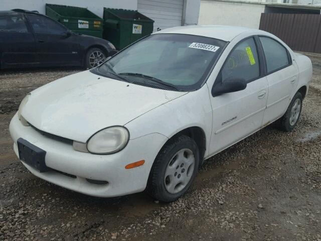 1B3ES46C21D218316 - 2001 DODGE NEON SE WHITE photo 2