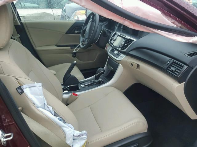 1HGCR2F80FA211585 - 2015 HONDA ACCORD EXL BURGUNDY photo 5