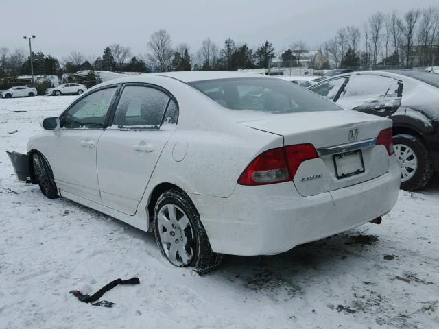 2HGFA1F53AH501589 - 2010 HONDA CIVIC LX WHITE photo 3