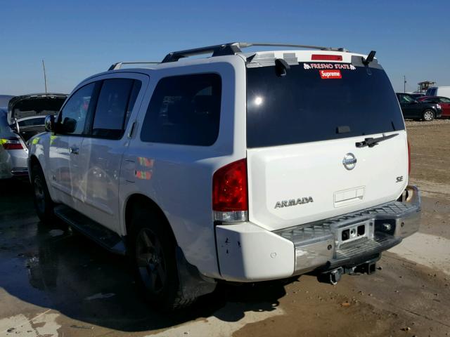 5N1AA08B75N701857 - 2005 NISSAN ARMADA SE WHITE photo 3