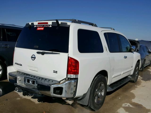 5N1AA08B75N701857 - 2005 NISSAN ARMADA SE WHITE photo 4