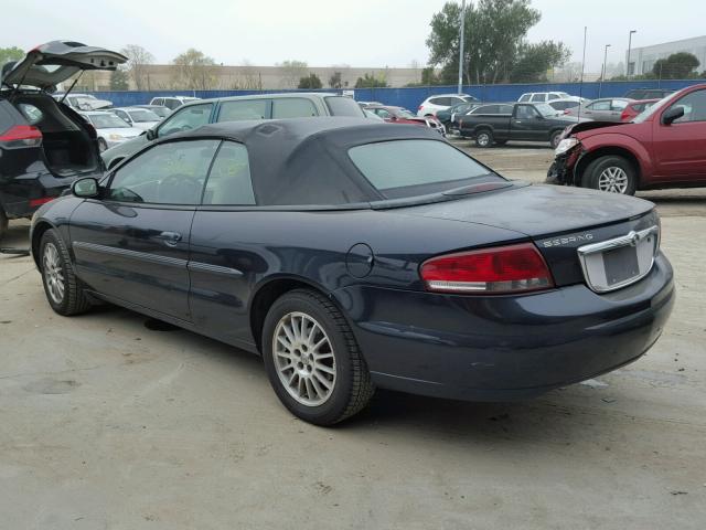 1C3EL45R44N136608 - 2004 CHRYSLER SEBRING LX BLUE photo 3