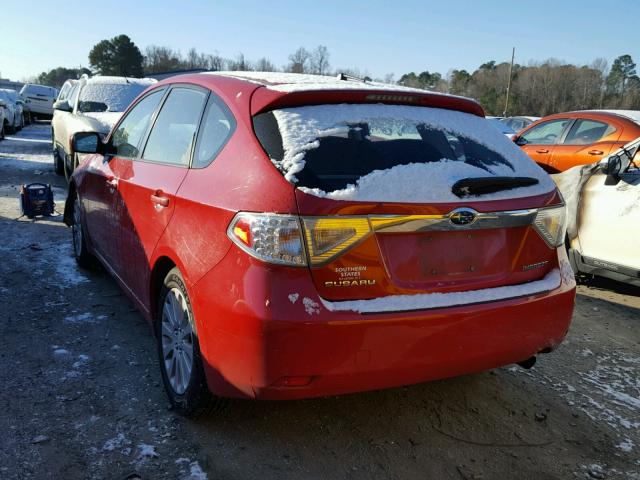 JF1GH60619H823667 - 2009 SUBARU IMPREZA 2. RED photo 3