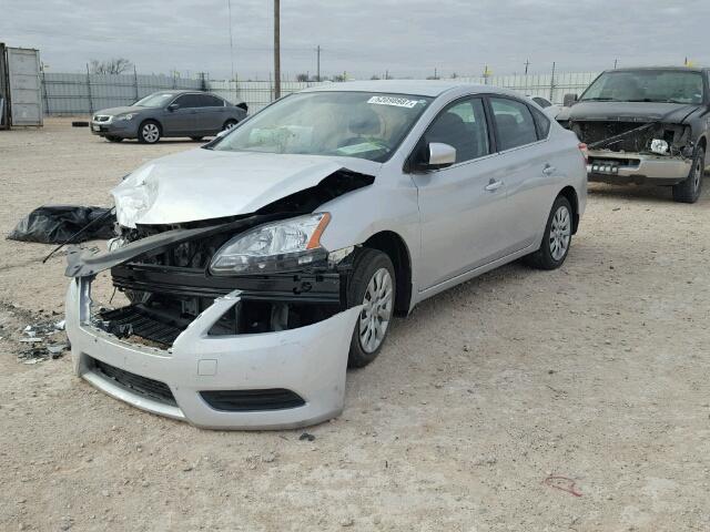 3N1AB7AP4FY357637 - 2015 NISSAN SENTRA S SILVER photo 2