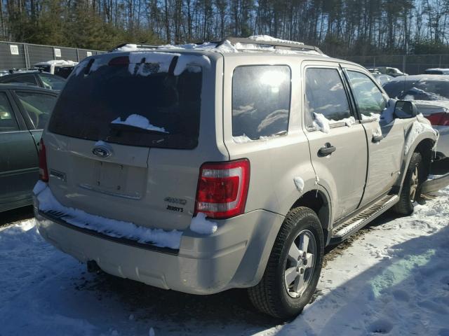 1FMCU93198KC08223 - 2008 FORD ESCAPE XLT BEIGE photo 4