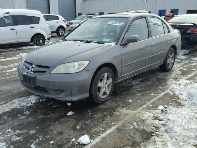 2HGES26774H642668 - 2004 HONDA CIVIC EX GRAY photo 2