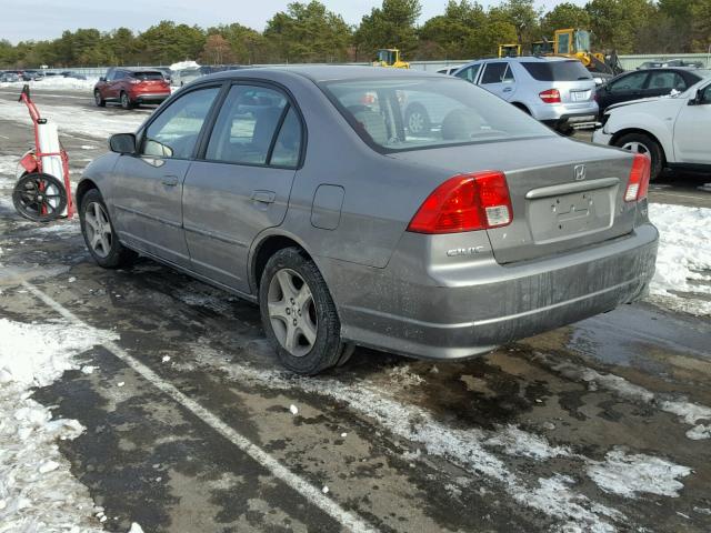 2HGES26774H642668 - 2004 HONDA CIVIC EX GRAY photo 3