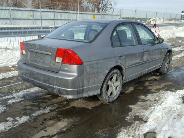 2HGES26774H642668 - 2004 HONDA CIVIC EX GRAY photo 4