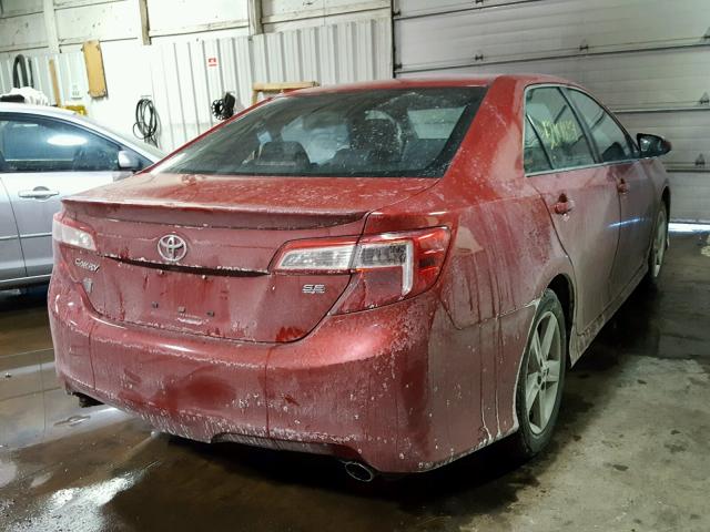 4T1BF1FK2DU714163 - 2013 TOYOTA CAMRY L RED photo 4