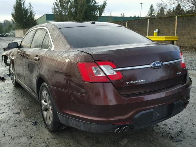 1FAHP2EW6AG102392 - 2010 FORD TAURUS SEL BURGUNDY photo 3