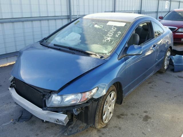 2HGFG1A61BH500070 - 2011 HONDA CIVIC LX BLUE photo 2