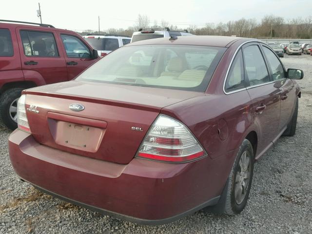 1FAHP24W28G147681 - 2008 FORD TAURUS SEL MAROON photo 4