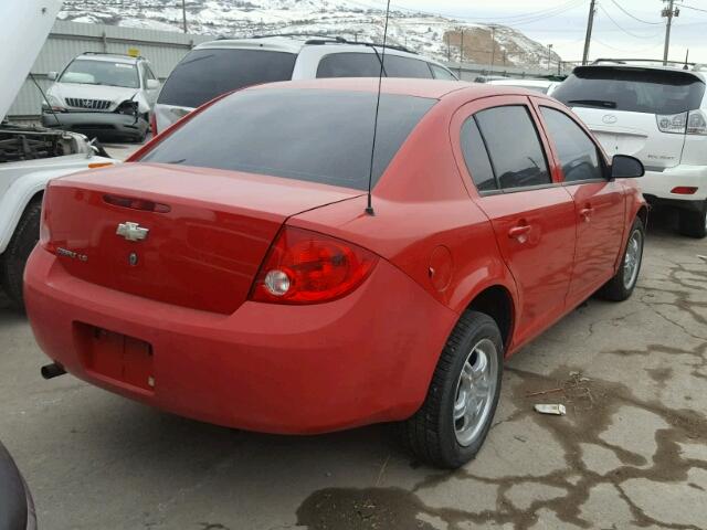 1G1AK55F877334702 - 2007 CHEVROLET COBALT LS RED photo 4