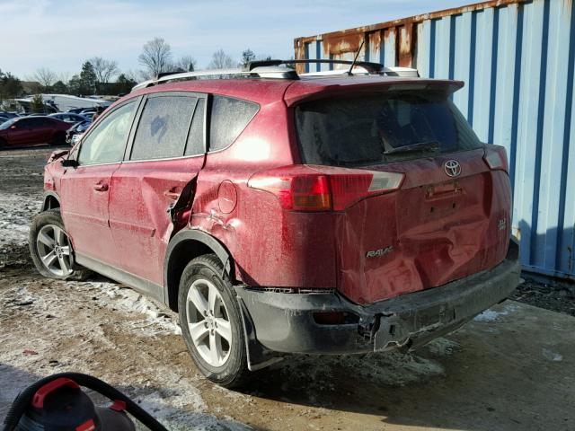 JTMRFREV8D5007849 - 2013 TOYOTA RAV4 XLE RED photo 3