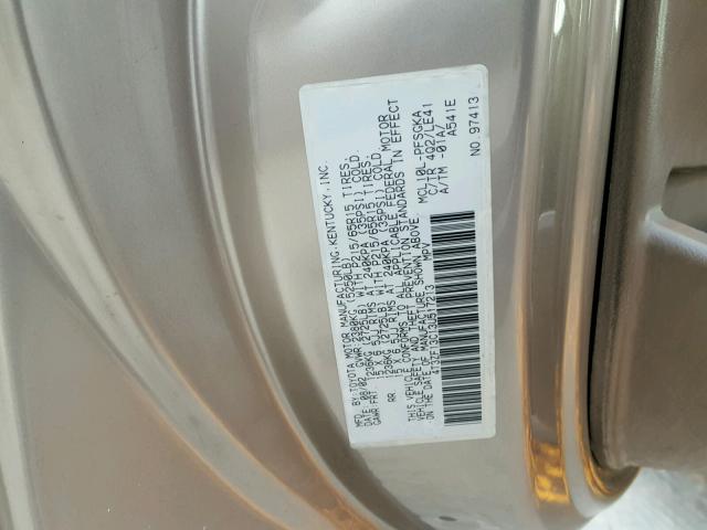 4T3ZF13C13U517213 - 2003 TOYOTA SIENNA LE TAN photo 10