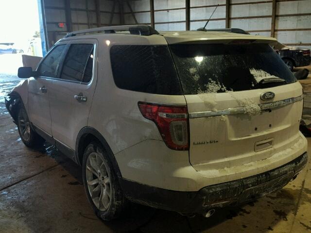 1FM5K8F80DGB52431 - 2013 FORD EXPLORER L WHITE photo 3