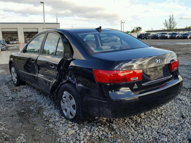 5NPET46C09H511553 - 2009 HYUNDAI SONATA GLS BLACK photo 3