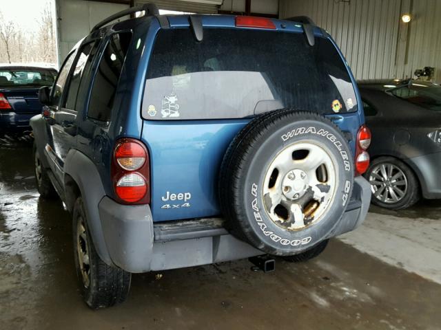 1J4GL48K35W614736 - 2005 JEEP LIBERTY SP BLUE photo 3