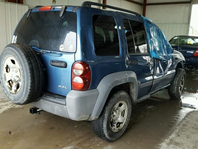 1J4GL48K35W614736 - 2005 JEEP LIBERTY SP BLUE photo 4