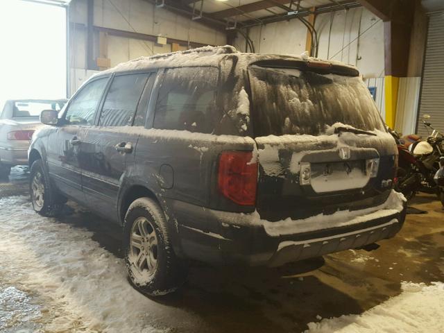 2HKYF18553H558151 - 2003 HONDA PILOT EXL BLUE photo 3