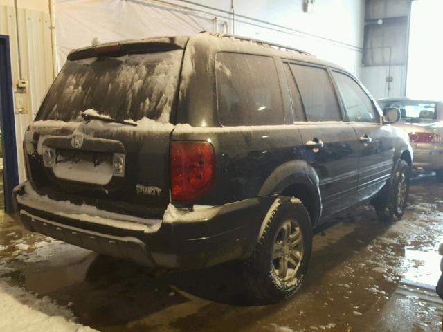 2HKYF18553H558151 - 2003 HONDA PILOT EXL BLUE photo 4