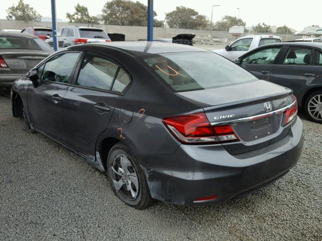 19XFB2F54DE212089 - 2013 HONDA CIVIC LX CHARCOAL photo 3