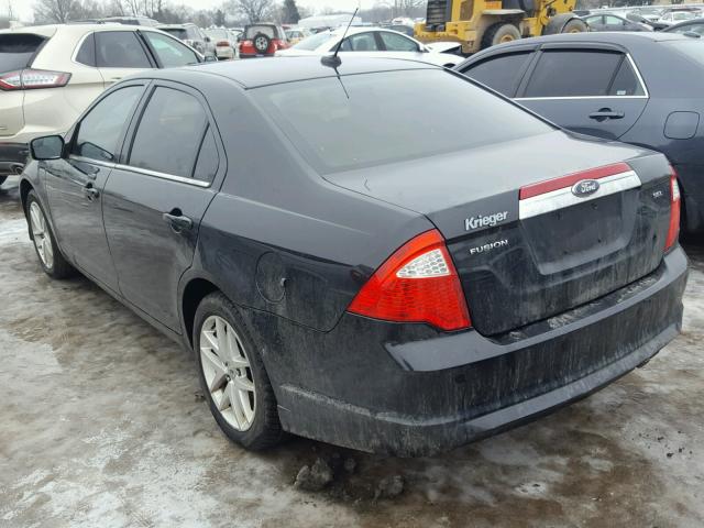 3FAHP0JA1CR337731 - 2012 FORD FUSION SEL BLACK photo 3