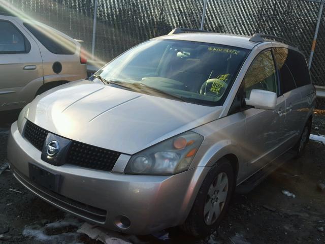 5N1BV28U05N136275 - 2005 NISSAN QUEST S BEIGE photo 2