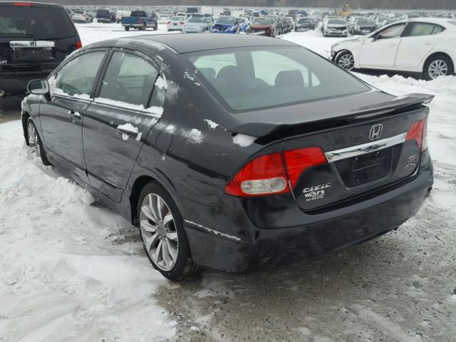 2HGFA55519H702802 - 2009 HONDA CIVIC SI BLACK photo 3