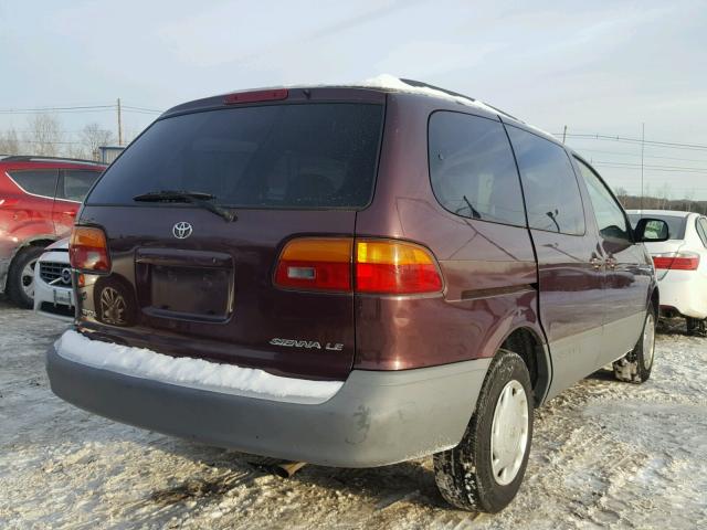 4T3ZF13C4XU101095 - 1999 TOYOTA SIENNA LE BURGUNDY photo 4