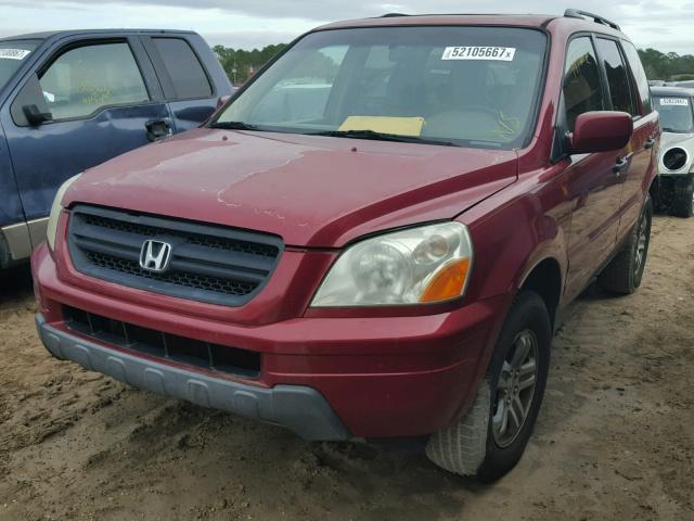 5FNYF18555B044690 - 2005 HONDA PILOT EXL RED photo 2