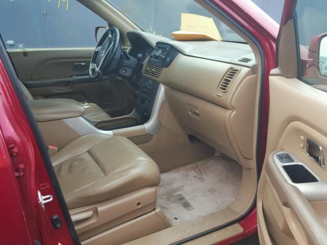 5FNYF18555B044690 - 2005 HONDA PILOT EXL RED photo 5