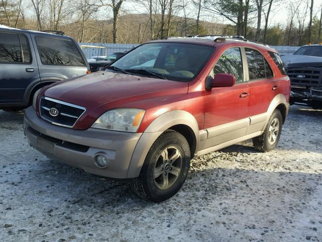 KNDJC733445292111 - 2004 KIA SORENTO EX RED photo 2