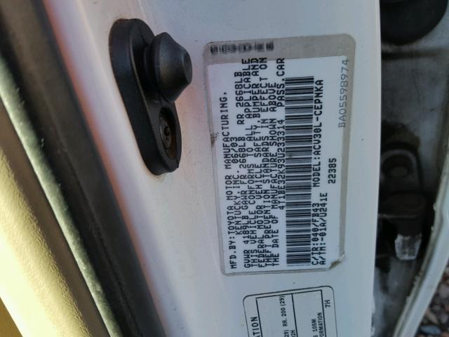 4T1BE32K93U233314 - 2003 TOYOTA CAMRY LE WHITE photo 10