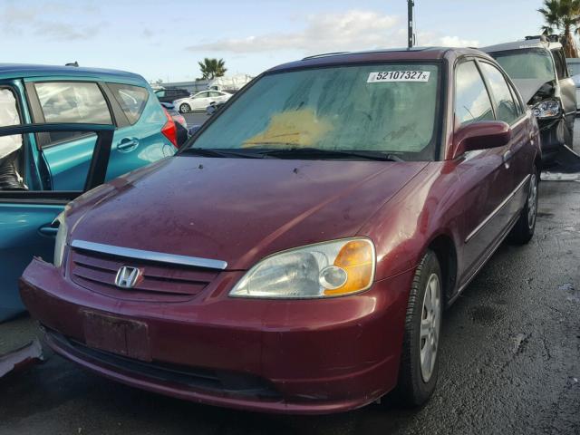 2HGES26753H585594 - 2003 HONDA CIVIC EX RED photo 2