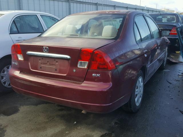 2HGES26753H585594 - 2003 HONDA CIVIC EX RED photo 4