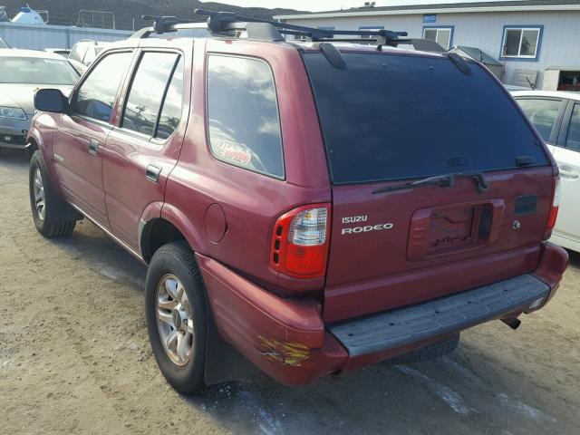 4S2CK58W844317072 - 2004 ISUZU RODEO S MAROON photo 3